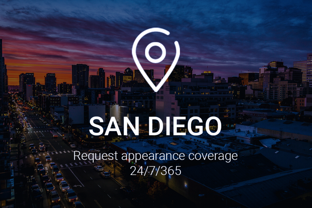 Request Appearance Coverage 24 hours a Day, 365 Days a Year in San Diego