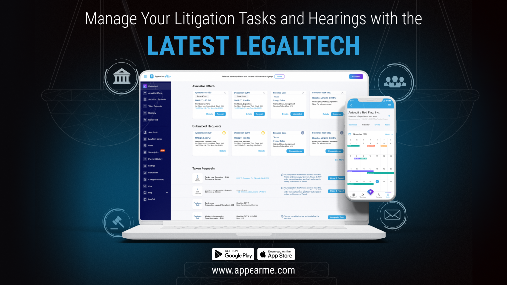 Appearance Attorneys and Freelance Lawyers: Manage Your Litigation Tasks and Hearings with the Latest LegalTech Appearance Attorneys and Freelance Lawyers: Manage Your Litigation Tasks and Hearings with the Latest LegalTech