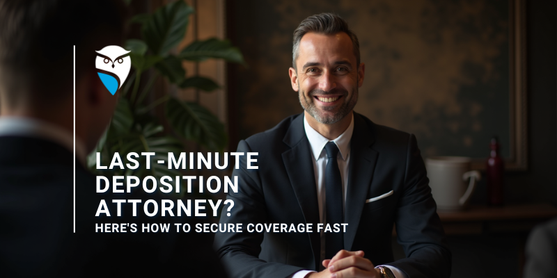 Last-Minute Deposition Attorney? Here’s How to Secure Coverage Fast Last-Minute Deposition Attorney? Here’s How to Secure Coverage Fast